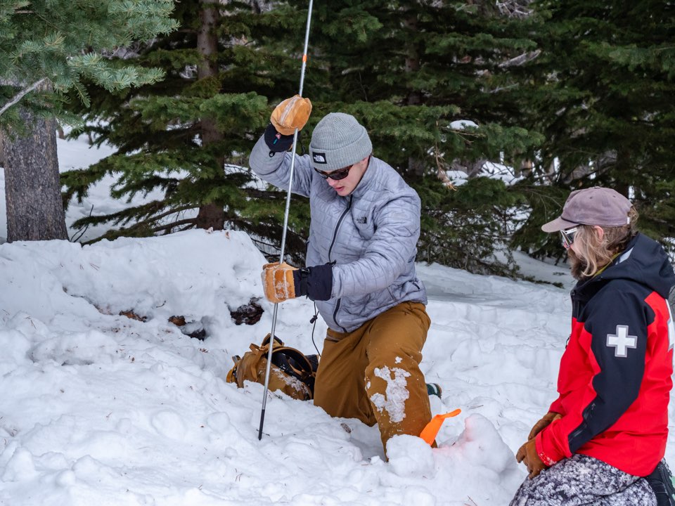Avalanche safety training in the field